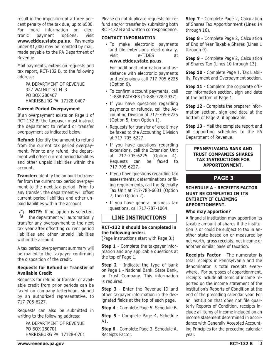 Form RCT-132 B Pennsylvania Bank and Trust Company Shares Tax Report - Pennsylvania, Page 9