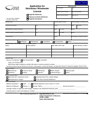 Document preview: Form 150-105-001 Application for Distributor/Wholesaler License - Oregon