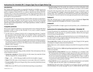 Form 150-605-016 Schedule OR-7 Cigar Tax on Cigars Below Cap - Oregon, Page 2