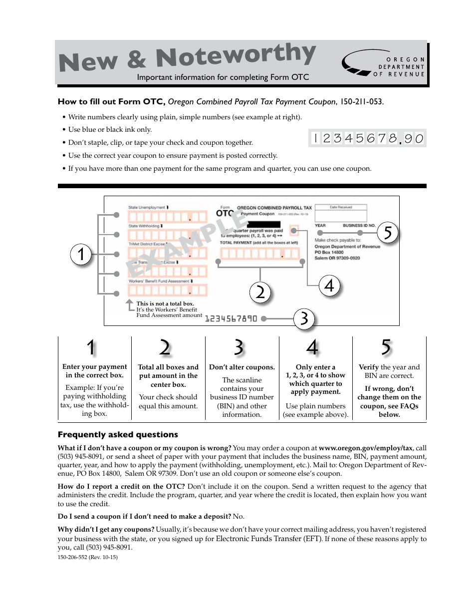 Form 150-206-695 An Employers Guide to Oregon Withholding and Transit Taxes for Sports and Entertainment Industries - Oregon, Page 15