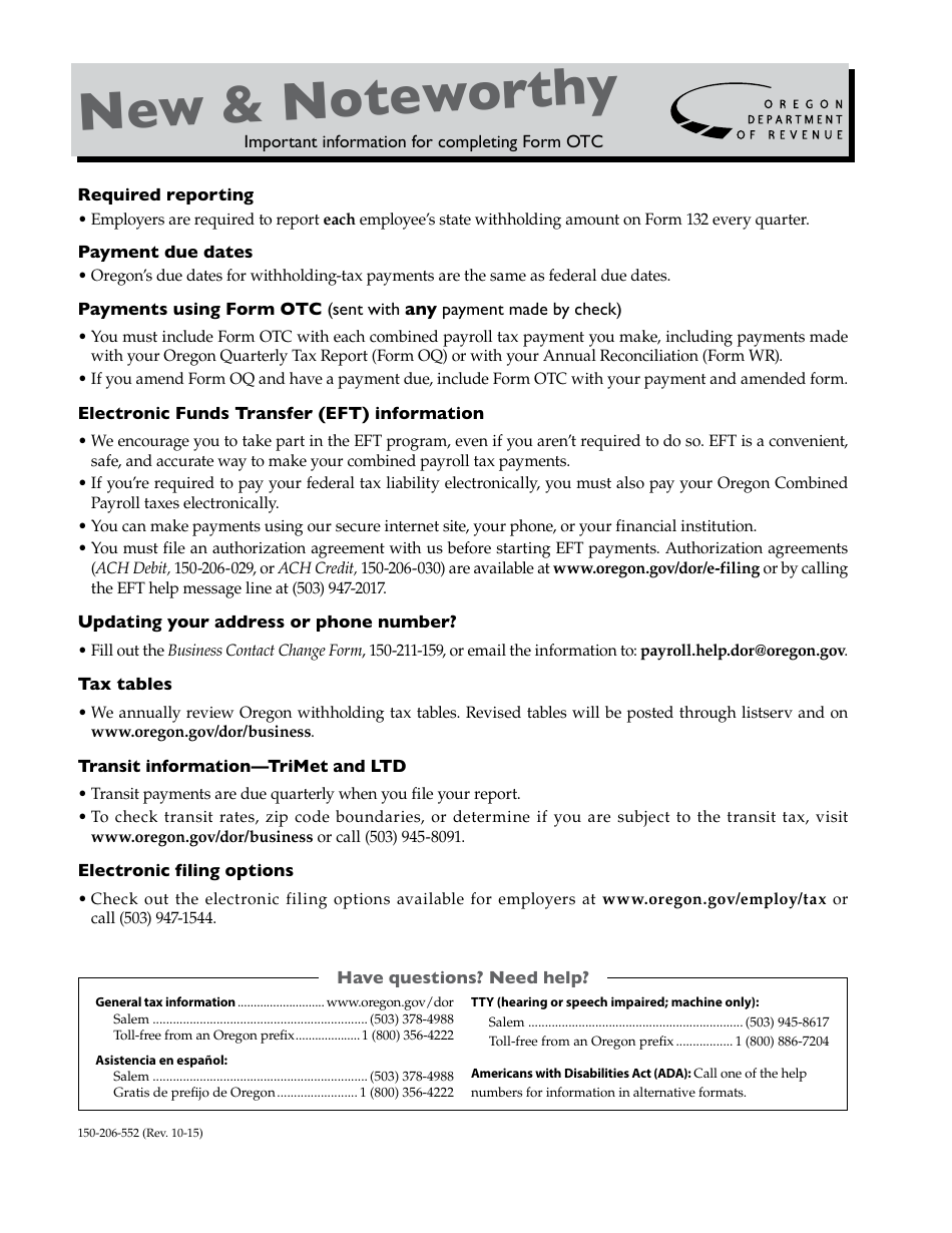 Form 150-206-695 An Employers Guide to Oregon Withholding and Transit Taxes for Sports and Entertainment Industries - Oregon, Page 16
