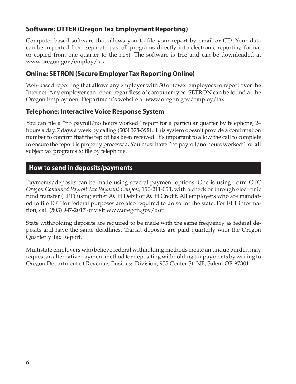 Form 150-206-695 An Employers Guide to Oregon Withholding and Transit Taxes for Sports and Entertainment Industries - Oregon, Page 8