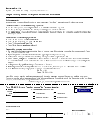 Form OR-41-V &quot;Oregon Fiduciary Income Tax Payment Voucher&quot; - Oregon