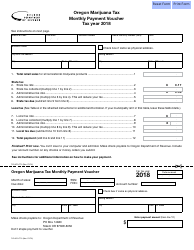 Form 150-610-172 Oregon Marijuana Tax Monthly Payment Voucher - Oregon
