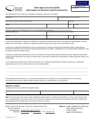 Document preview: Form 150-602-005 Other Agency Accounts (Oaa) - Authorization for Disclosure and Financial Action - Oregon