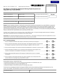 Document preview: Form 150-101-198 Due Diligence Checklist for Claiming the Working Family Household and Dependent Care Credit (Wfhdc) - Oregon