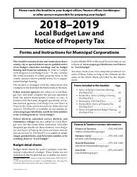 Form 150-504-073 Local Budget Law and Notice of Property Tax - Forms and Instructions for Municipal Corporations - Oregon