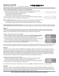 Form 150-101-168 Worksheet or-Crc - Claim of Right Income Repayments - Oregon, Page 2