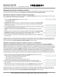 Form 150-101-168 Worksheet or-Crc - Claim of Right Income Repayments - Oregon, Page 5