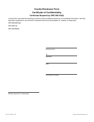 Form 150-303-005 County Disclosure Form/Certificate of Confidentiality - Oregon, Page 3