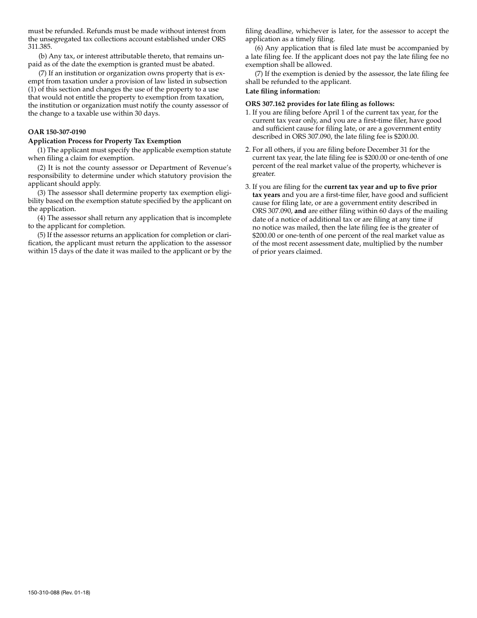 Form OR-AP-RPPTE Application for Real and Personal Property Tax Exemption - Oregon, Page 3