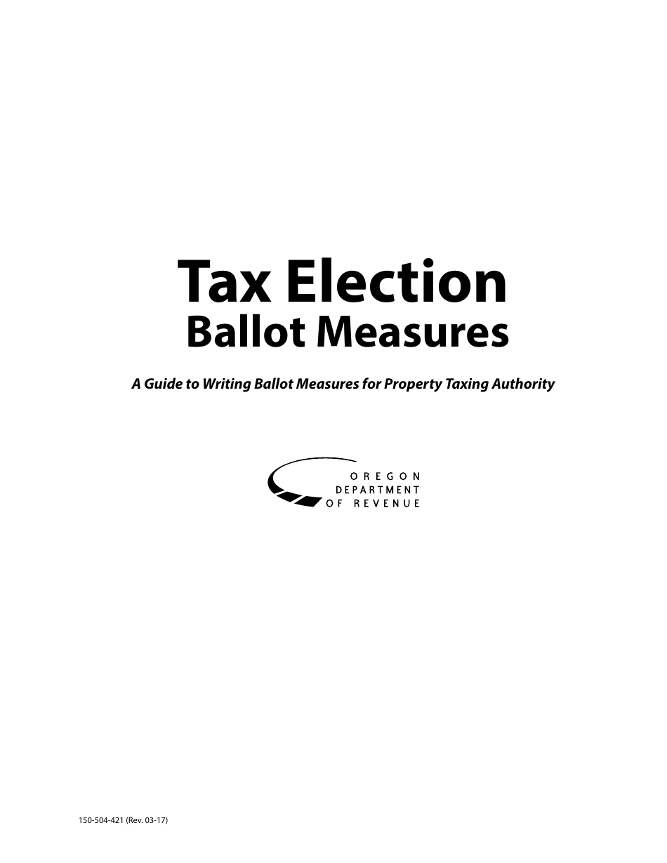 Form 150-504-421 Tax Election Ballot Measures - Oregon, Page 1