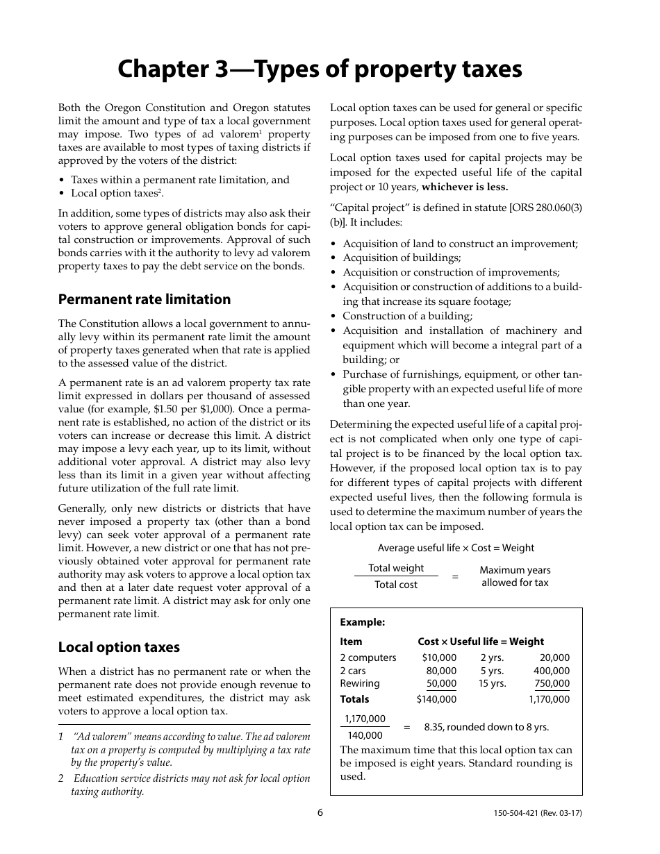 Form 150-504-421 Tax Election Ballot Measures - Oregon, Page 6