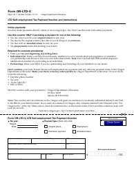 Form OR-LTD-V &quot;Ltd Self-employment Tax Payment Voucher and Instructions&quot; - Oregon