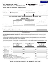 Schedule OR-TSE-AP Oregon Transit Self-employment Tax Apportionment - Oregon