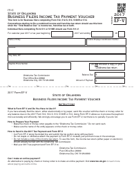 Document preview: OTC Form EF-V Business Filers Income Tax Payment Voucher (For Form 512, 512-s, 513, 513-nr or 514) - Oklahoma