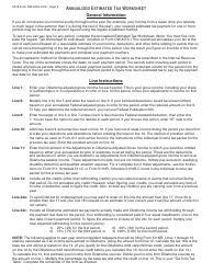 OTC Form OW-8-ES-SUP Annualized Estimated Tax Worksheet - Oklahoma, Page 2