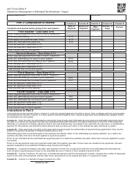 OTC Form OW-8-P Worksheet for Underpayment of Estimated Tax - Oklahoma, Page 2