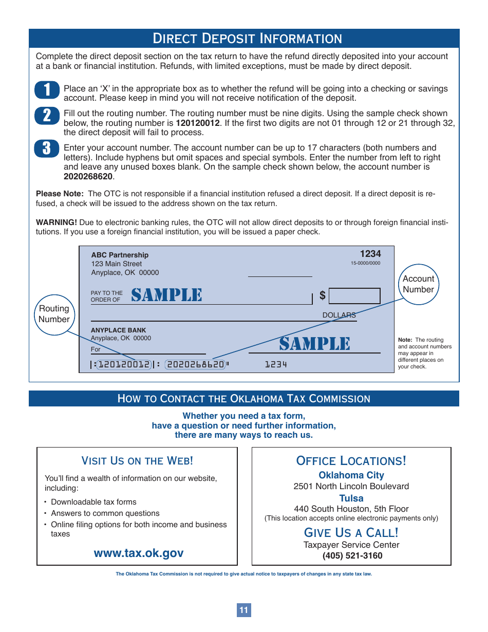 Oklahoma Partnership Income Tax Forms and Instructions - Oklahoma, Page 11