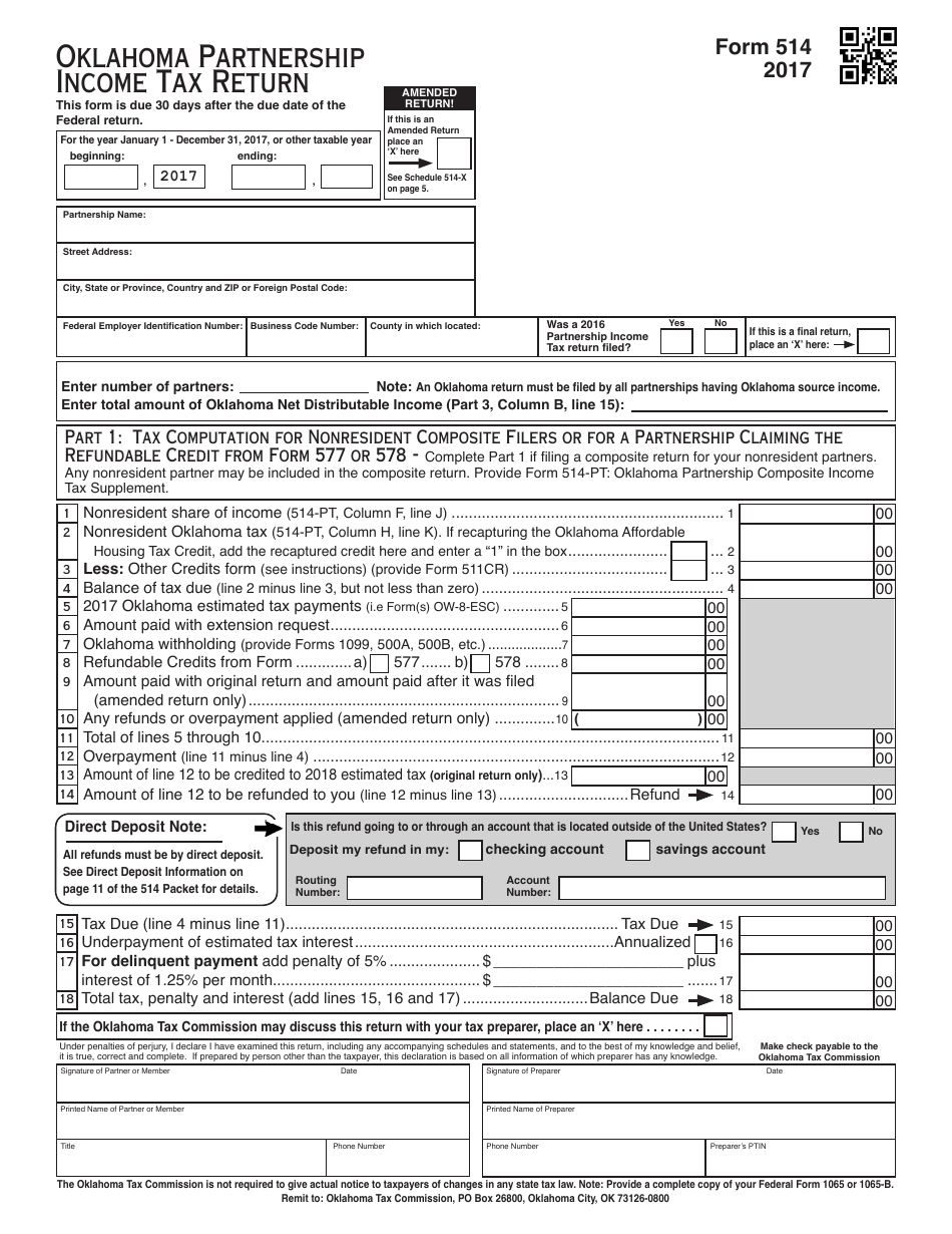 2017 Oklahoma Oklahoma Partnership Tax Forms and Instructions Fill Out, Sign Online and