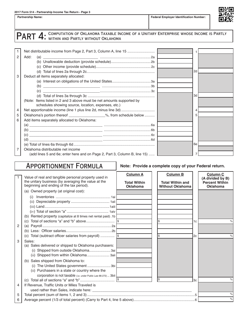 2017 Oklahoma Oklahoma Partnership Tax Forms and Instructions Fill Out, Sign Online and