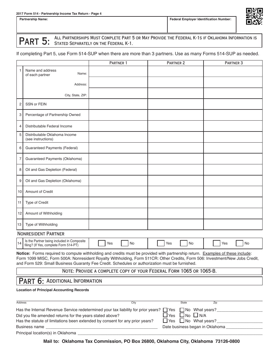 Oklahoma Partnership Income Tax Forms and Instructions - Oklahoma, Page 15