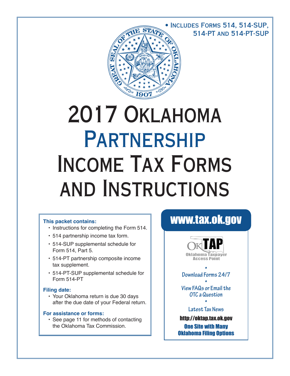 Oklahoma Partnership Income Tax Forms and Instructions - Oklahoma, Page 1