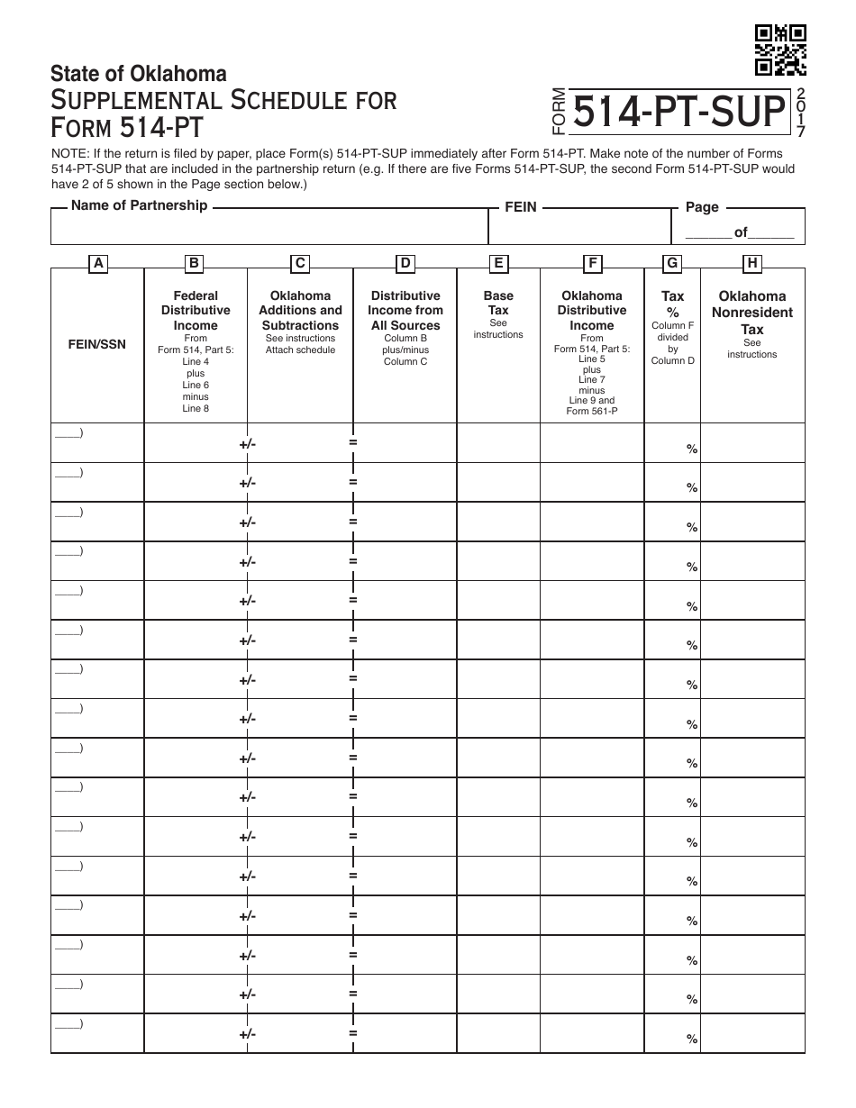 Oklahoma Partnership Income Tax Forms and Instructions - Oklahoma, Page 20
