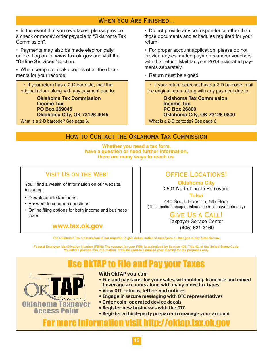 2017 Oklahoma Oklahoma Corporation and Franchise Tax Forms and Instructions Fill Out