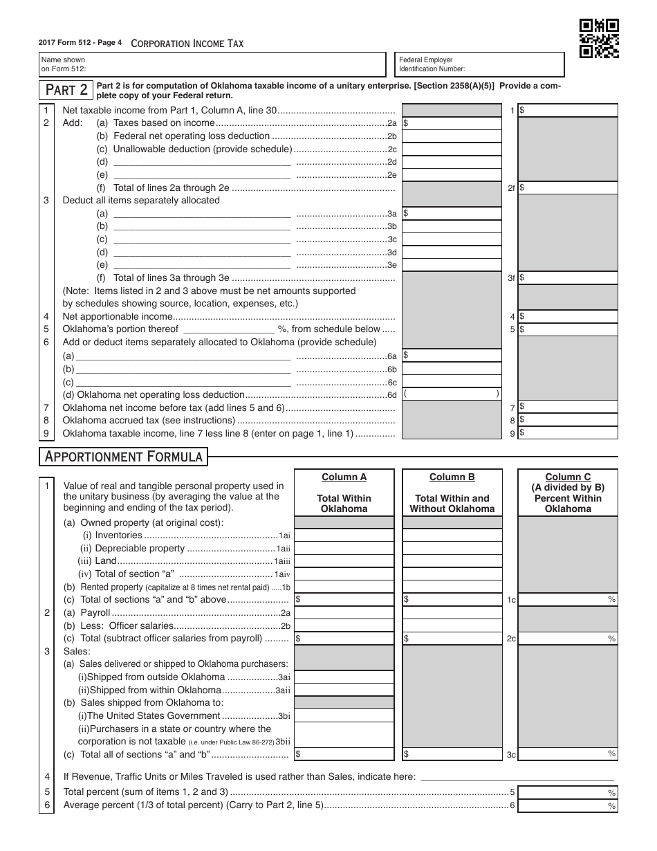 Oklahoma Corporation Income and Franchise Tax Forms and Instructions - Oklahoma, Page 19