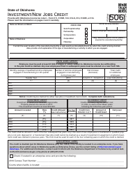 OTC Form 506 Investment/New Jobs Credit - Oklahoma