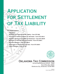 Document preview: Packet S - Application for Settlement of Tax Liability - Oklahoma