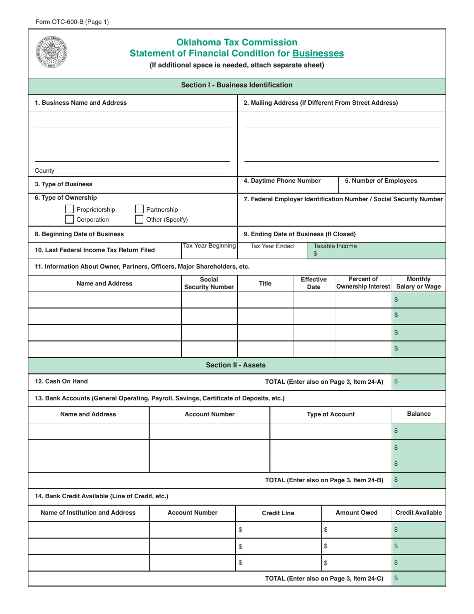 Packet S - Application for Settlement of Tax Liability - Oklahoma, Page 17