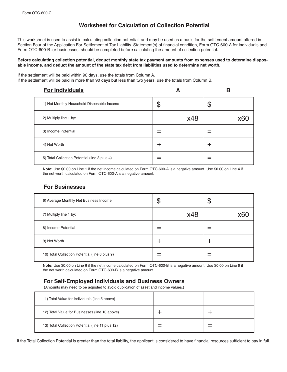 Packet S - Application for Settlement of Tax Liability - Oklahoma, Page 22