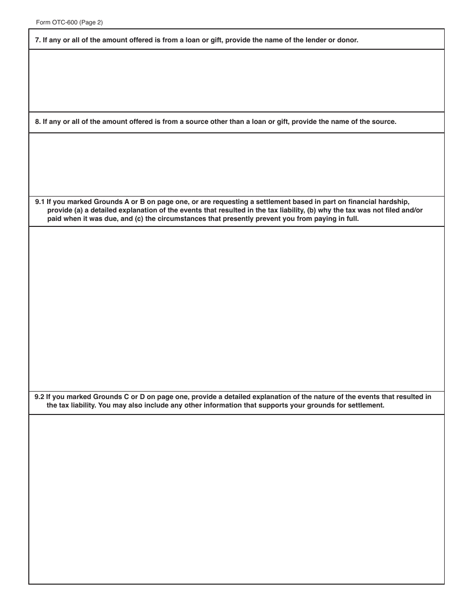 Packet S - Application for Settlement of Tax Liability - Oklahoma, Page 8