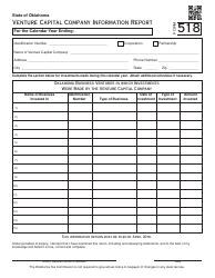 OTC Form 518 Venture Capital Company Information Report - Oklahoma