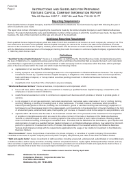 OTC Form 518 Venture Capital Company Information Report - Oklahoma, Page 2