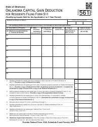 OTC Form 561 Capital Gain Deduction for Residents Filing Form 511 - Oklahoma