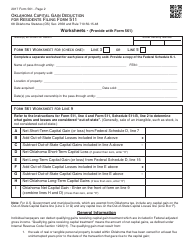 OTC Form 561 Capital Gain Deduction for Residents Filing Form 511 - Oklahoma, Page 2