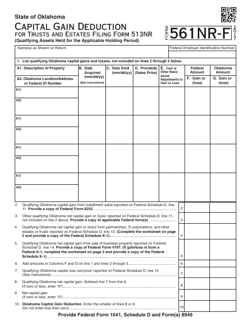 OTC Form 561NR-F 2017 Printable Pdf
