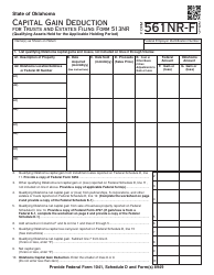 OTC Form 561NR-F Capital Gain Deduction for Trusts and Estates Filing Form 513nr - Oklahoma