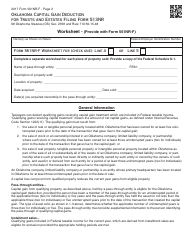 OTC Form 561NR-F Capital Gain Deduction for Trusts and Estates Filing Form 513nr - Oklahoma, Page 2