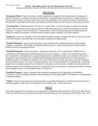 OTC Form 565 Credits for Employers in the Aerospace Sector - Oklahoma, Page 3