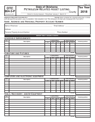 OTC Form 904-3-P Petroleum Related Asset Listing - Oklahoma