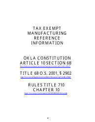 OTC Form 900XM Tax Exempt Manufacturing Application - Oklahoma, Page 10