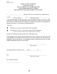 OTC Form 900XM Tax Exempt Manufacturing Application - Oklahoma, Page 13