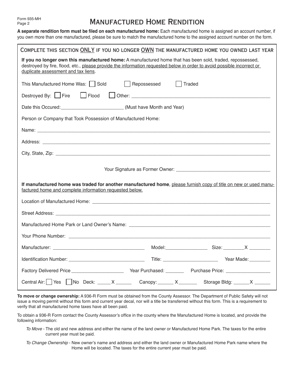 OTC Form OTC935-MH - Fill Out, Sign Online and Download Fillable PDF ...