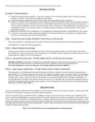 OTC Form OTC994 Application for Property Valuation Limitation and Additional Homestead Exemption - Oklahoma, Page 2