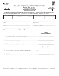 OTC Form ALC50019 Oklahoma Retail Manufacture of Strong Beer Excise Tax Return - Oklahoma