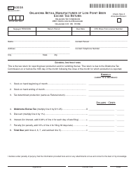OTC Form ALC50008 Oklahoma Retail Manufacturer of Low Point Beer Excise Tax Return - Oklahoma